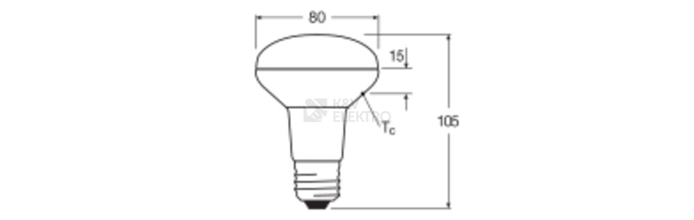 Obrázek produktu LED žárovka E27 OSRAM R80 4,9W (60W) teplá bílá (2700K) stmívatelná, reflektor 36° 4