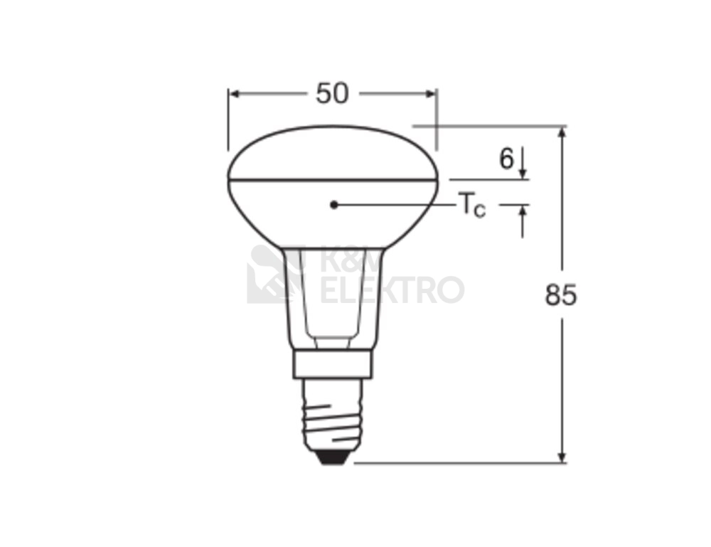 Obrázek produktu LED žárovka E27 OSRAM R50 4,8W (60W) teplá bílá (2700K) stmívatelná, reflektor 36° 5