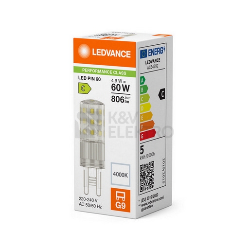 Obrázek produktu LED žárovka G9 LEDVANCE 4,9W (60W) neutrální bílá (4000K) 1