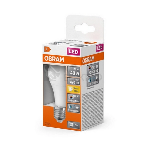 Obrázek produktu LED žárovka E27 OSRAM 4,9W (40W) teplá bílá (2700K) 1
