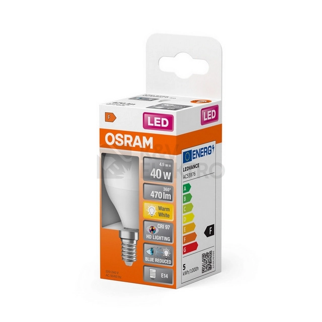 Obrázek produktu LED žárovka E14 OSRAM 4,9W (40W) teplá bílá (2700K) 1