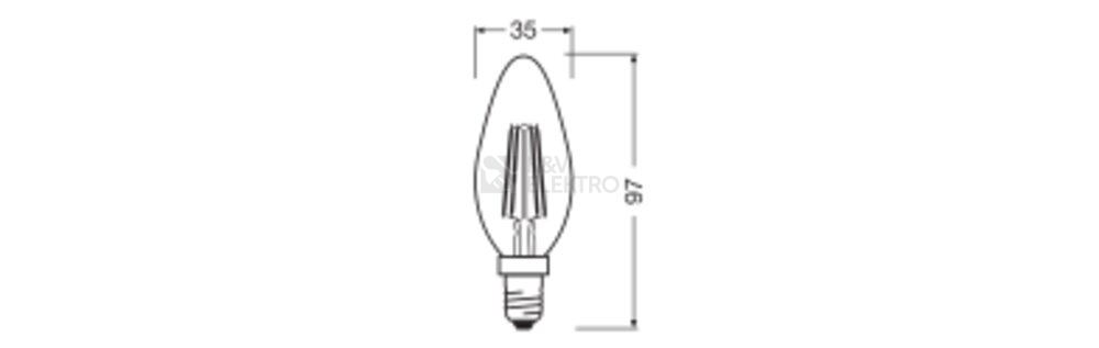 Obrázek produktu LED žárovka E14 OSRAM Filament 2,2W (25W) teplá bílá (2700K) stmívatelná 3