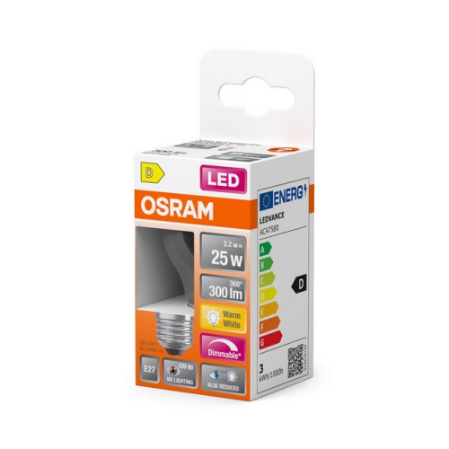 LED žárovka E27 OSRAM CLP Filament 2,2W (25W) teplá bílá (2700K) stmívatelná