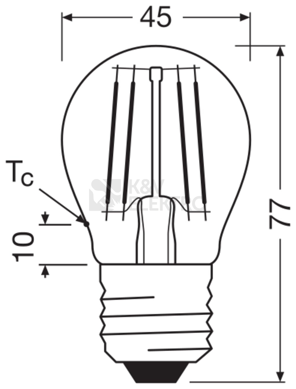 Obrázek produktu LED žárovka E27 OSRAM Filament 2,2W (25W) teplá bílá (2700K) stmívatelná 3