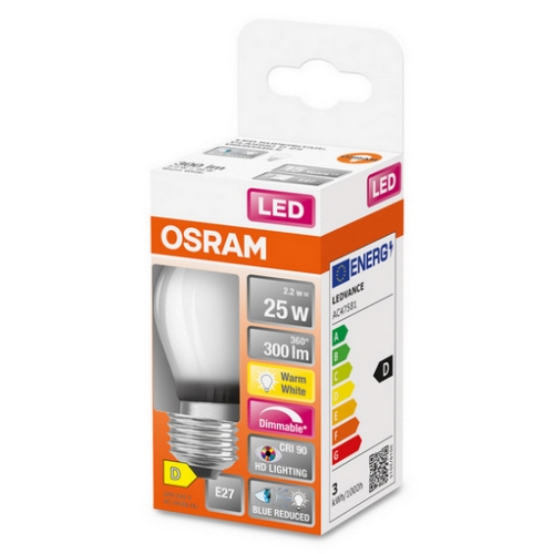LED žárovka E27 OSRAM CLP 2,2W (25W) teplá bílá (2700K) stmívatelná