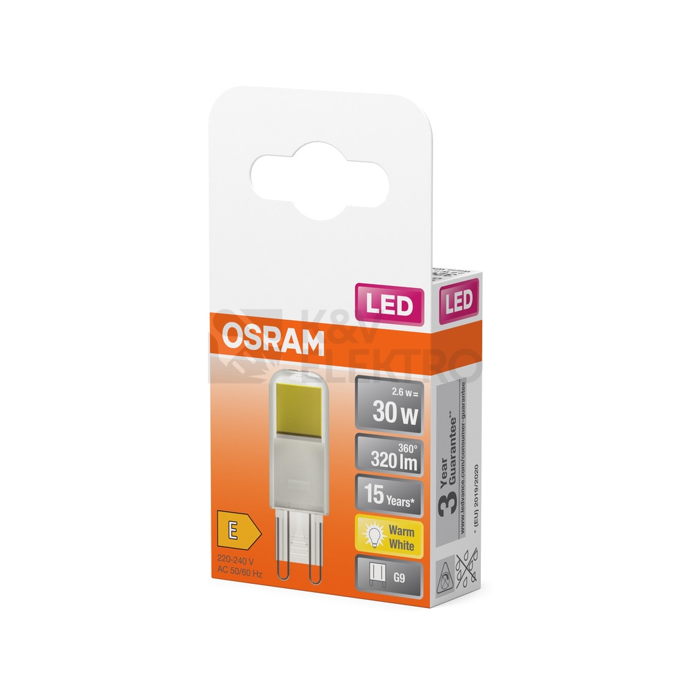 Obrázek produktu LED žárovka G9 OSRAM 2,6W (30W) teplá bílá (2700K) 1