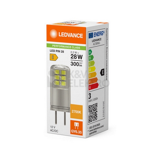 Obrázek produktu LED žárovka GY6,35 LEDVANCE 2,2W (28W) teplá bílá (2700K) 1