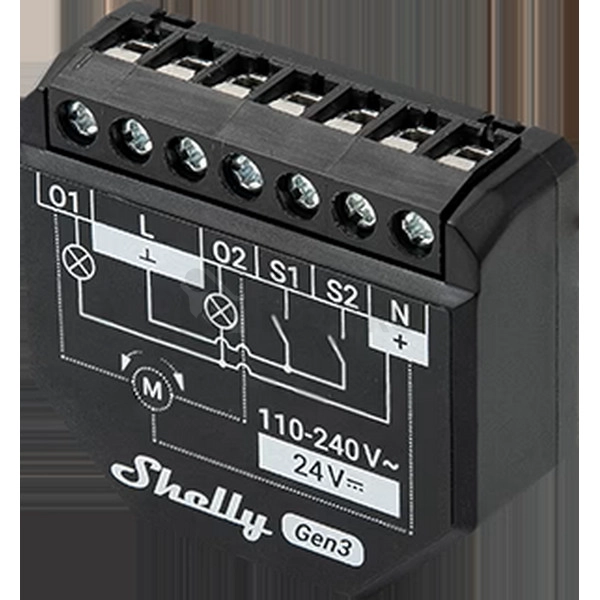 Obrázek produktu Spínací modul Shelly 2 PM Gen3 2 kanály měření spotřeby paměť 8MB WiFi Bluetooth 0