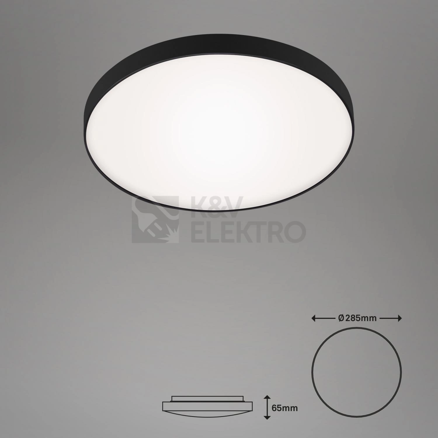 Obrázek produktu Stropní LED svítidlo BRILONER průměr 28,5cm 13W IP44 černá-bílá 3351015 3