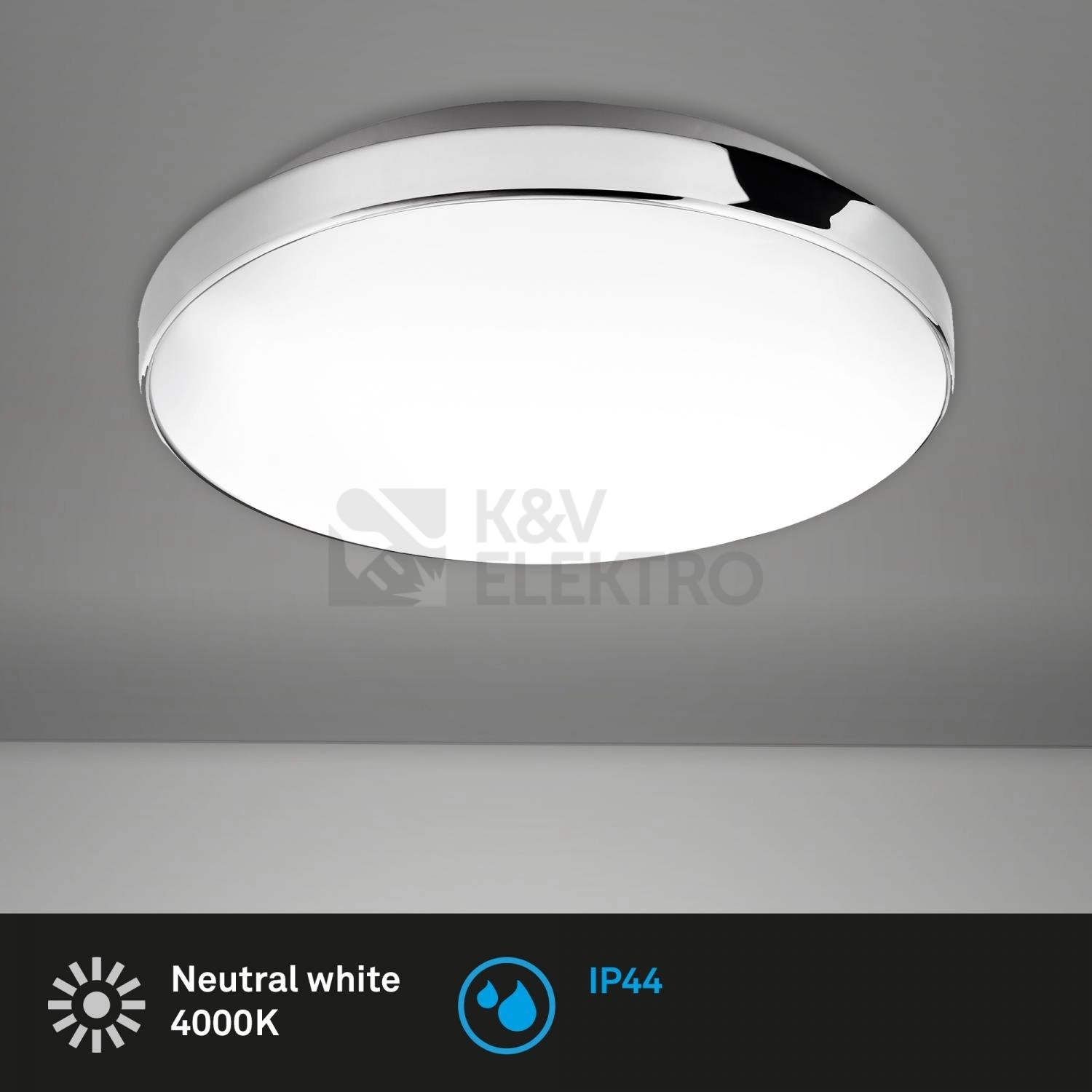 Obrázek produktu Stropní LED svítidlo BRILONER průměr 28,5cm 13W bílé-chrom 3351016 2
