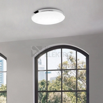 Obrázek produktu Stropní LED svítidlo BRILONER průměr 35,5cm 18W IP44 bílé-chrom 3351216 1