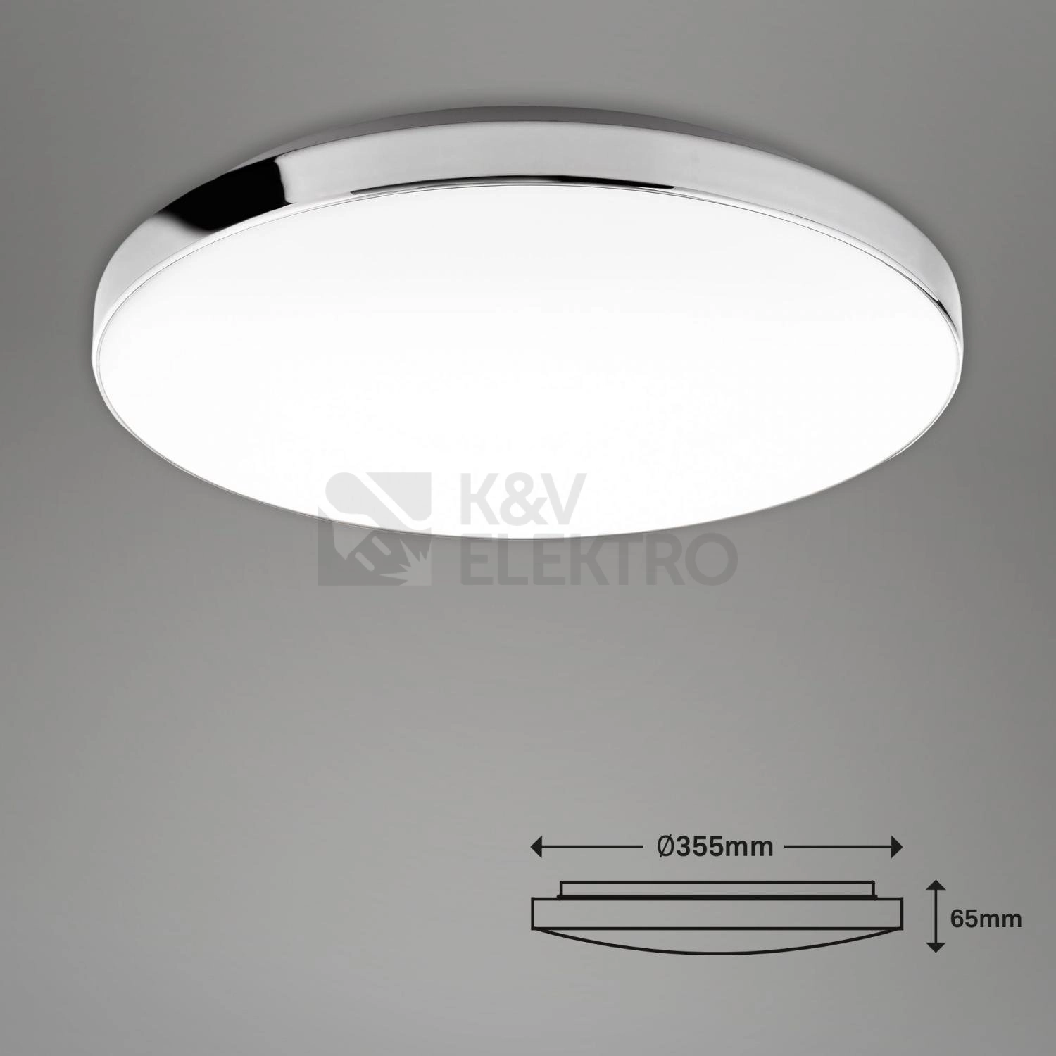 Obrázek produktu Stropní LED svítidlo BRILONER průměr 35,5cm 18W IP44 bílé-chrom 3351216 4