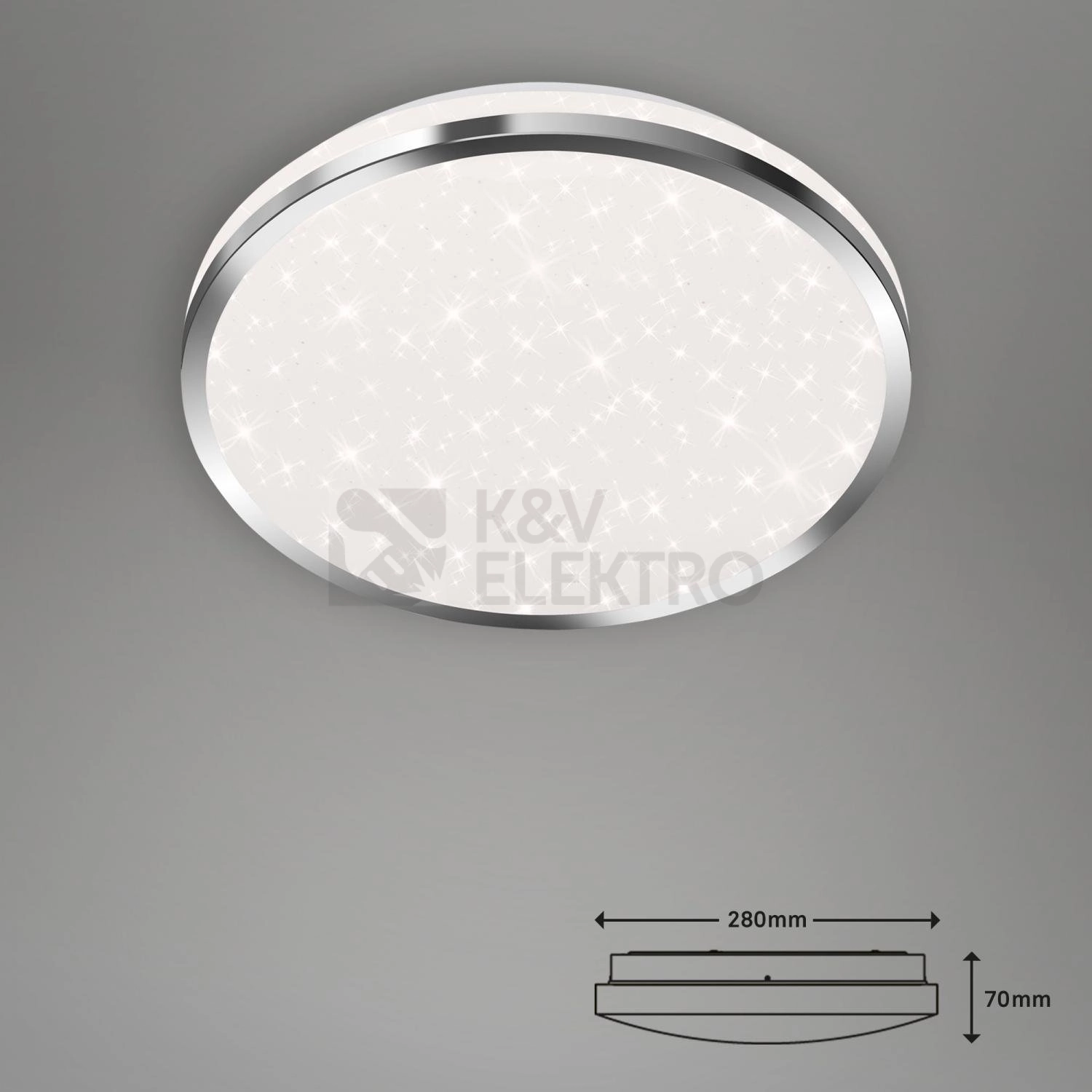 Obrázek produktu Stropní LED svítidlo hvězdné nebe BRILONER průměr 28cm 12W IP44 chrom 3403018 1