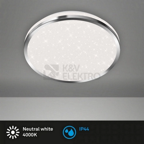 Obrázek produktu Stropní LED svítidlo hvězdné nebe BRILONER průměr 28cm 12W IP44 chrom 3403018 3