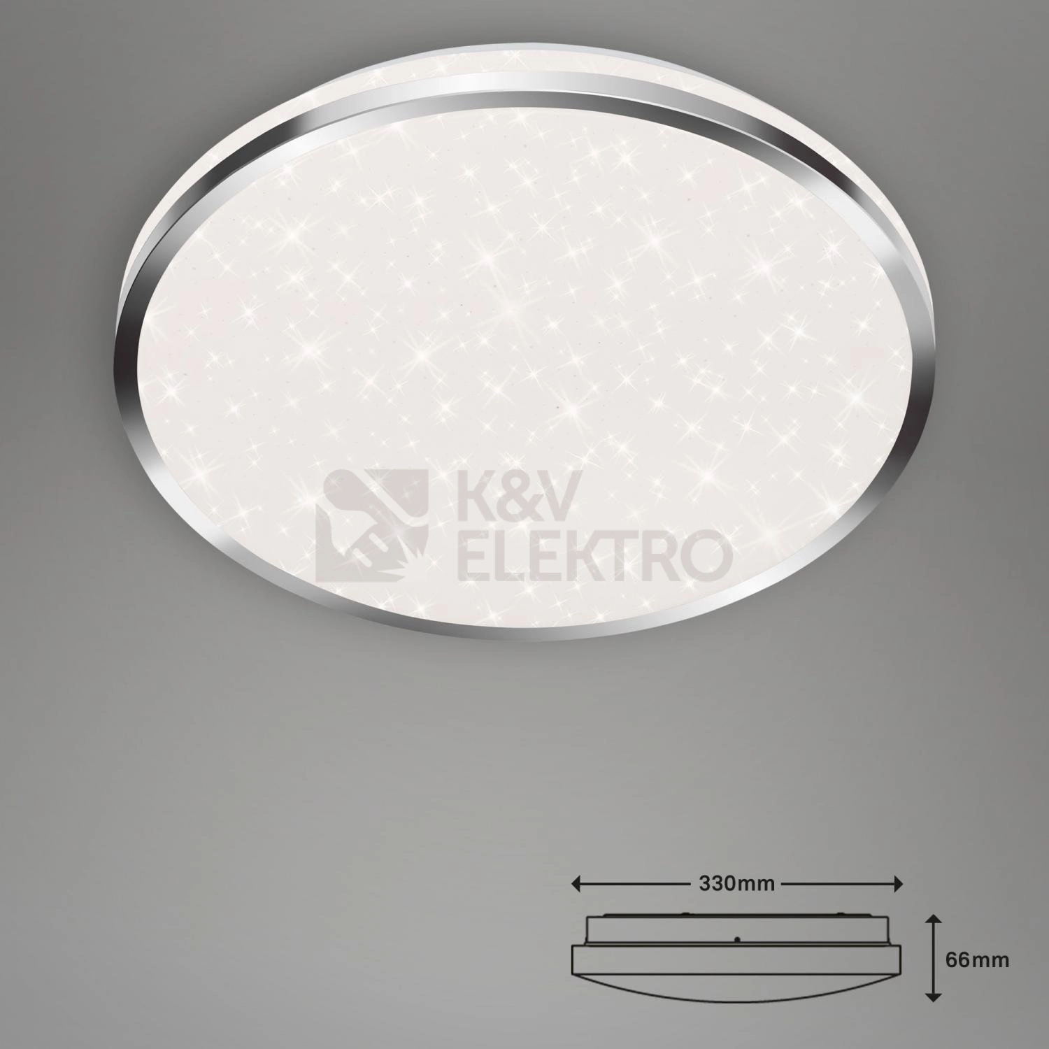Obrázek produktu Stropní LED svítidlo hvězdné nebe BRILONER průměr 33cm 18W IP44 chrom 3403118 3