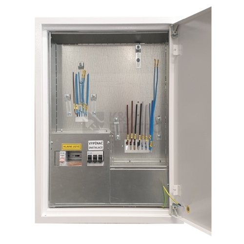 Elektroměrový rozvaděč REX Elektro RE 1/1/VP zapuštěný šedý pro ČEZ s hlavním vypínačem 59001