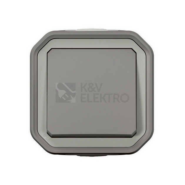 Obrázek produktu Legrand Plexo IP55 venkovní vypínač č.7 šedá komplet pro povrchovou montáž 069716L 0