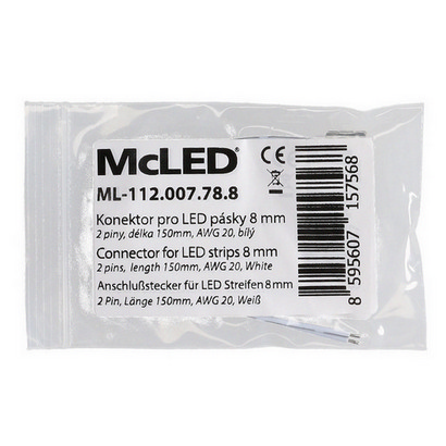Připojovací konektor zářezový LED pásků 8mm 2pin 150mm McLED ML-112.007.78.8