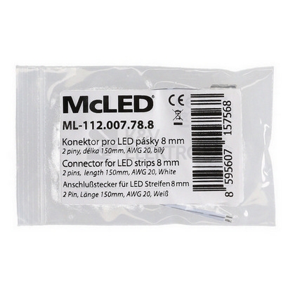 Obrázek produktu Připojovací konektor zářezový LED pásků 8mm 2pin 150mm McLED ML-112.007.78.8 4
