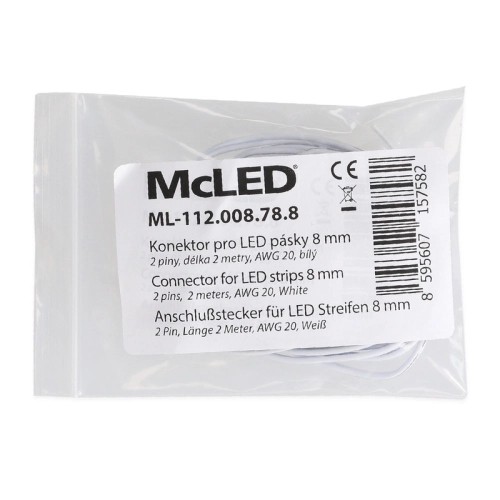 Připojovací konektor zářezový LED pásků 8mm 2pin 2m McLED ML-112.008.78.8 (obrázek 4)