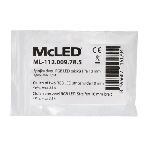 Spojovací konektor dvou RGB COB LED pásků 10mm 4pin ML-112.009.78.5