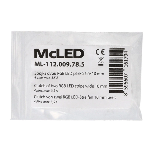 Spojovací konektor dvou RGB COB LED pásků 10mm 4pin ML-112.009.78.5 (obrázek 3)