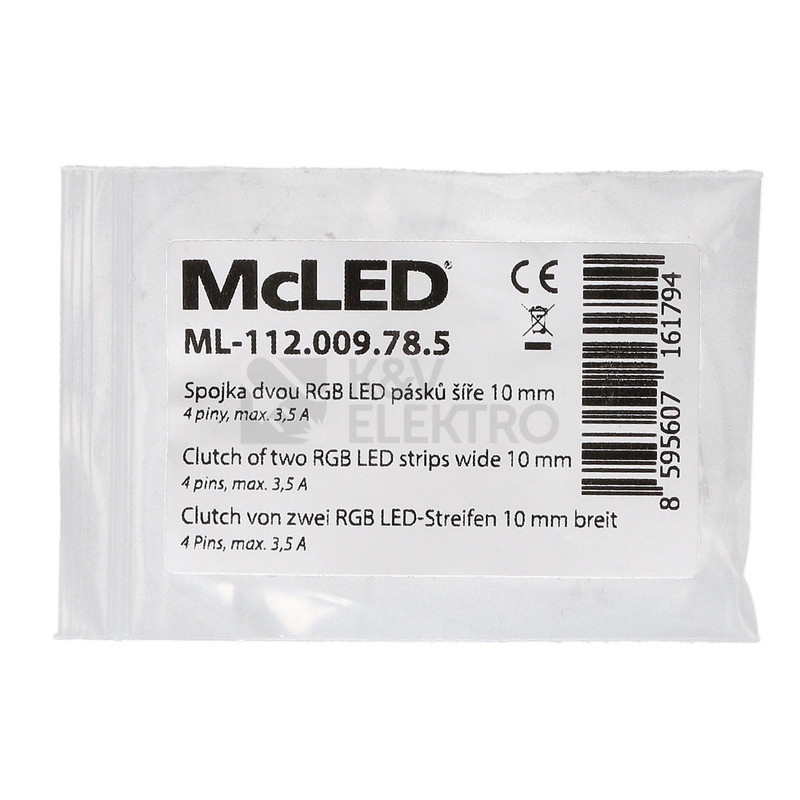 Obrázek produktu Spojovací konektor dvou RGB COB LED pásků 10mm 4pin ML-112.009.78.5 1