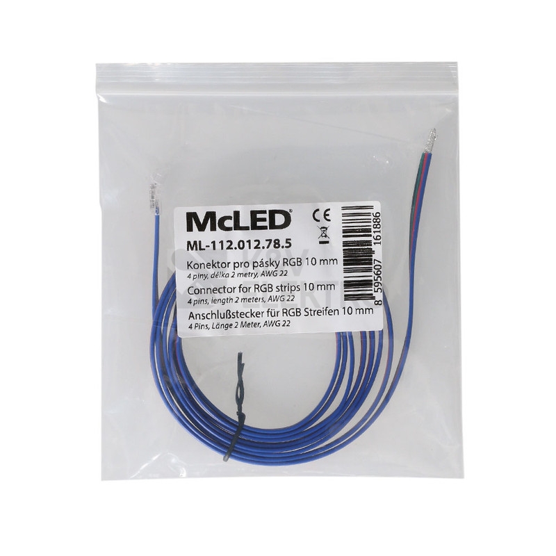 Obrázek produktu Připojovací konektor RGB LED pásků 10mm 4pin 2m McLED ML-112.012.78.5 7