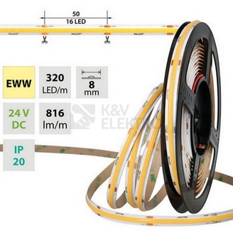 Obrázek produktu LED pásek McLED 24V COB teplá bílá 320LED/m 8W/m CRI90 8mm ML-126.115.90.2 0