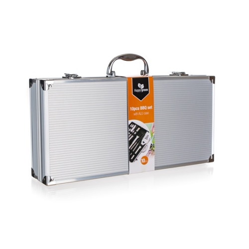 10dílná sada grilovacího příslušenství balená v luxusním hliníkovém kufříku 50120331