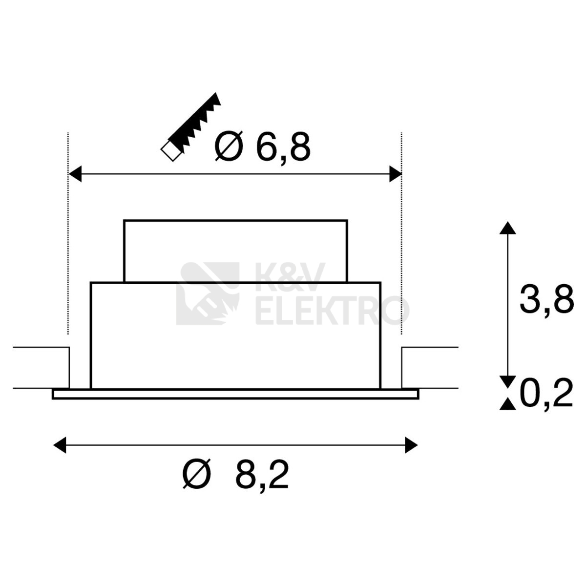 Obrázek produktu Zápustné LED svítidlo SLV NEW TRIA 68 černé kulaté 8,3W 3000K 60° 1007392 3
