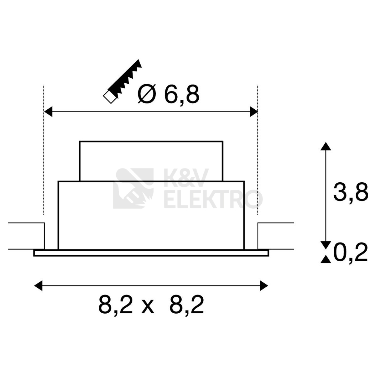 Obrázek produktu Zápustné LED svítidlo SLV NEW TRIA 68 bílé hranaté 8,3W 3000K 60° 1007399 2