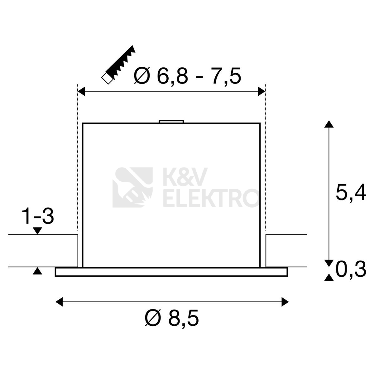 Obrázek produktu Zápustné LED svítidlo SLV UNIVERSAL DOWNLIGHT PHASE 7W 2700K/3000K/4000K/6500K 38° bez krytu 1008065 59