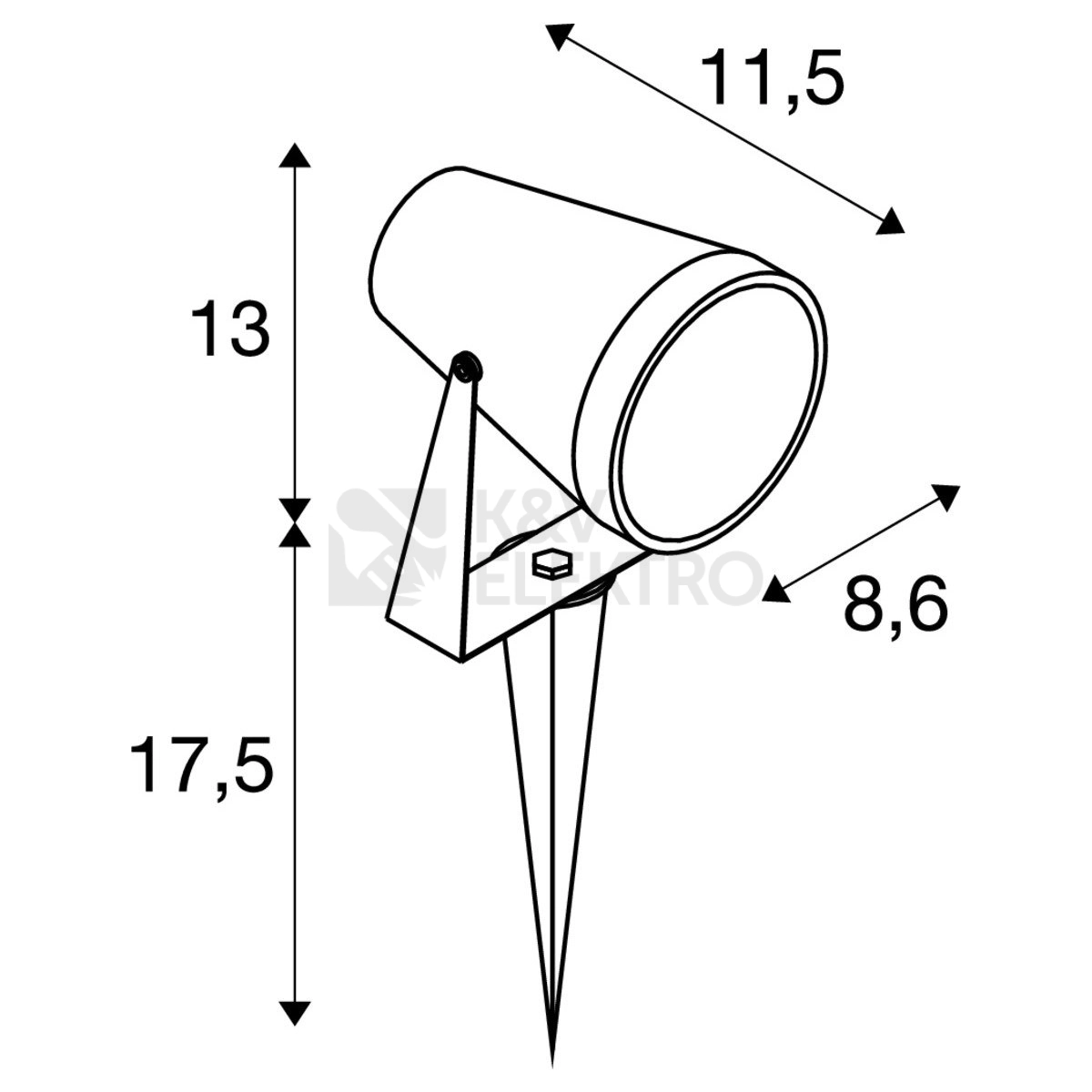 Obrázek produktu Venkovní svítidlo s bodcem SLV SAMRINA SP single QPAR51 GU10 7W černé 1004757 bez žárovky 2