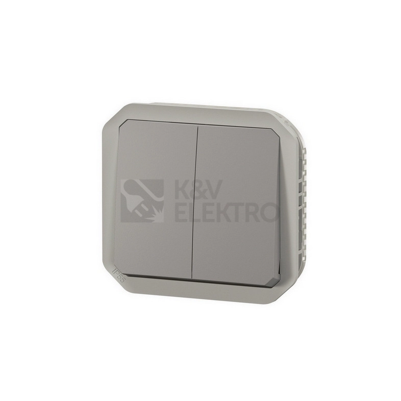 Obrázek produktu Legrand Plexo IP55 venkovní vypínač č.6+6 nebo dvojité tlačítko šedá 069525L 2