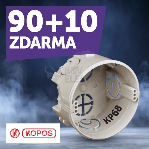  Elektroinstalační krabice KOPOS KP 68 KA - AKCE 90+10
