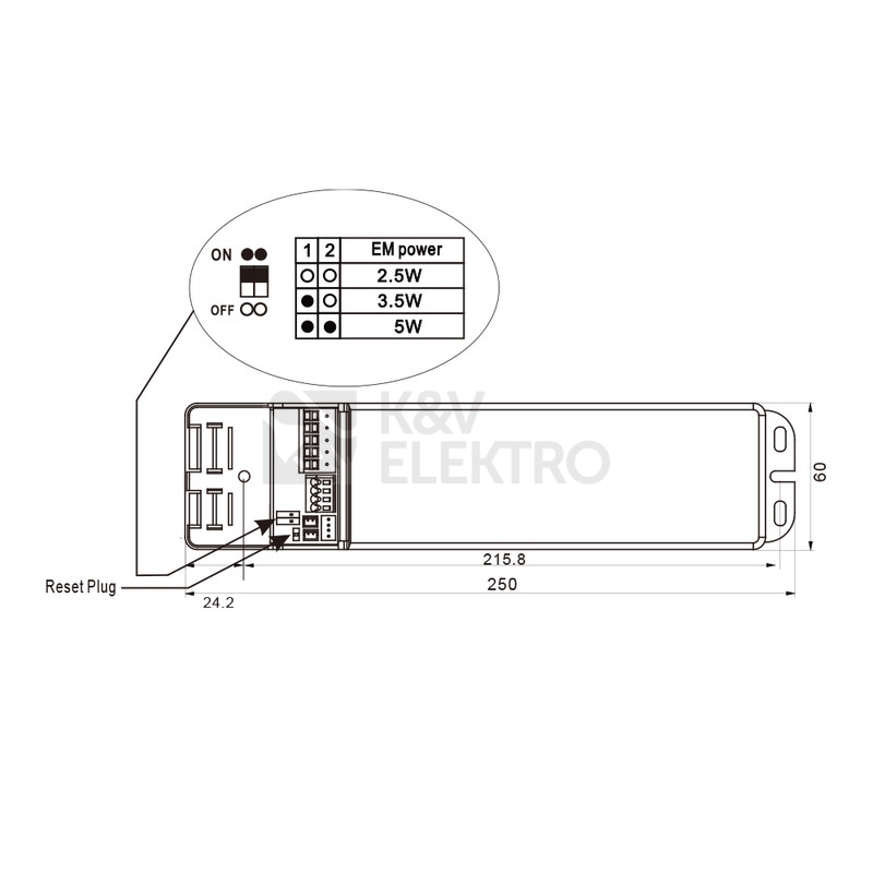 Obrázek produktu Nouzový modul 1,5-3hod. max. 5W McLED ML-419.065.68.0 1