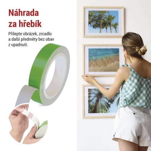 Pěnová oboustranná páska 20 mm / 3 m, zelená EMOS F6090 (obrázek 6)