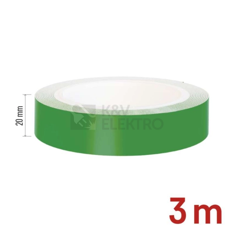 Obrázek produktu Pěnová oboustranná páska 20 mm / 3 m, zelená EMOS F6090 2