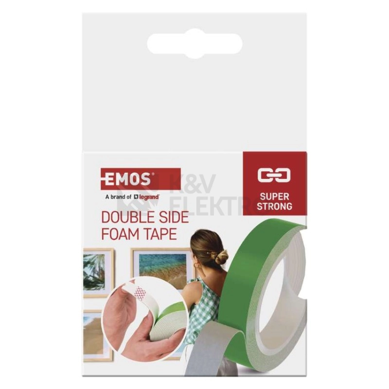 Obrázek produktu Pěnová oboustranná páska 20 mm / 3 m, zelená EMOS F6090 8