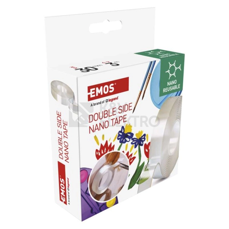 Obrázek produktu Oboustranná páska NANO 30 mm / 3 m, transparentní EMOS F6300 2