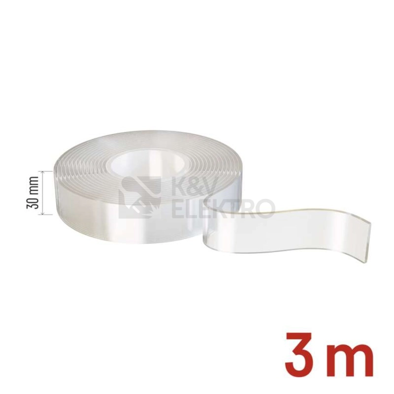 Obrázek produktu Oboustranná páska NANO 30 mm / 3 m, transparentní EMOS F6300 3