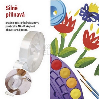 Obrázek produktu Oboustranná páska NANO 30 mm / 3 m, transparentní EMOS F6300 7