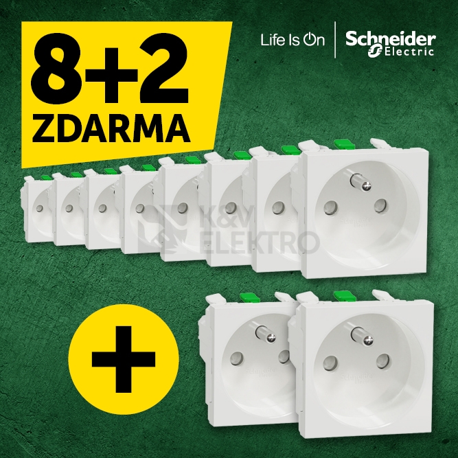 Obrázek produktu  Schneider Electric Nová Unica zásuvka bezšroubová bílá NU305918E AKCE 8+2



 0