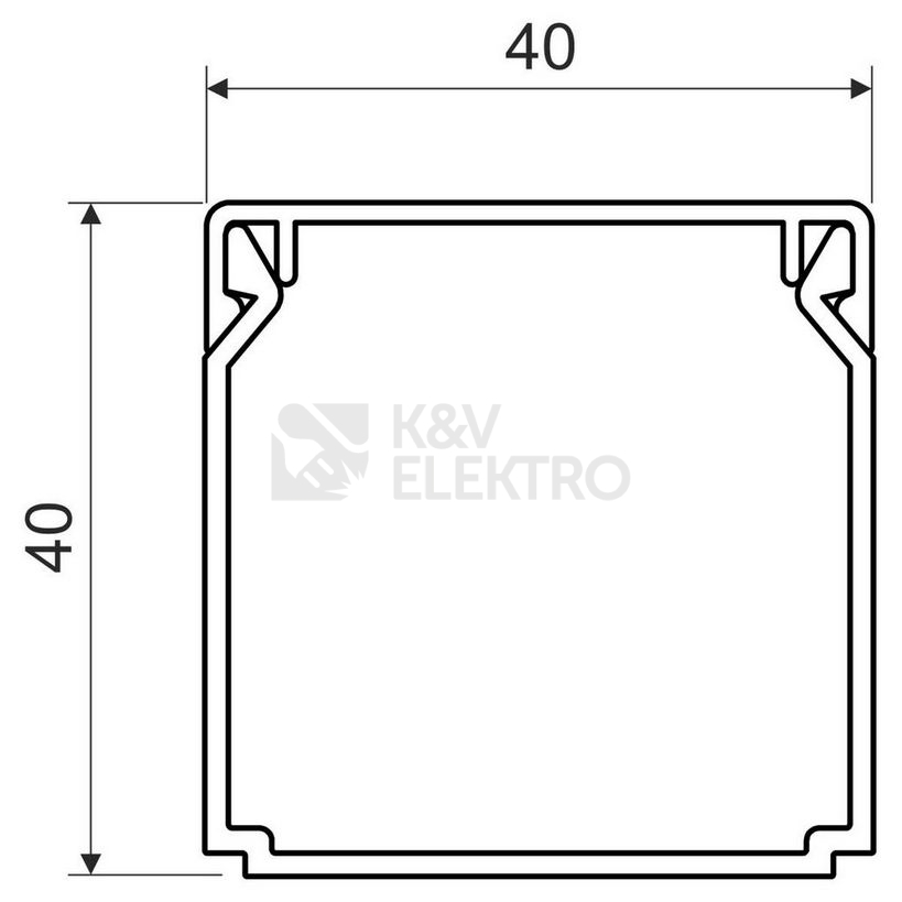 Obrázek produktu  Lišta na kabely KOPOS LHD 40x40 HD 2m bílá AKCE 18+2m 1
