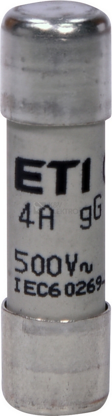 Obrázek produktu Pojistka válcová ETI CH10x38 gG 4A 500VAC 002651014 0