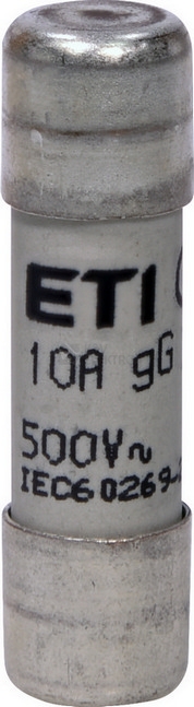 Obrázek produktu Pojistka válcová ETI CH10x38 gG 10A 500VAC 002651017 0