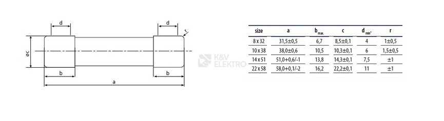 Obrázek produktu Pojistka válcová ETI CH10x38 gG 10A 500VAC 002651017 1