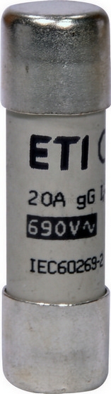 Obrázek produktu Pojistka válcová ETI CH14x51 gG 20A 690VAC 002651031 0