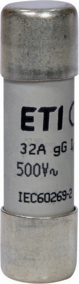 Obrázek produktu Pojistka válcová ETI CH14x51 gG 32A 500VAC 002651033 0